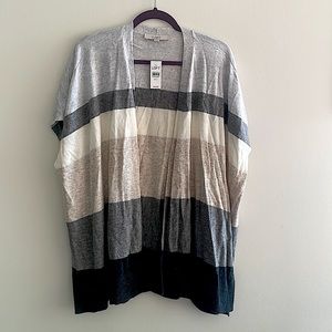 Oversized LOFT Colorblock Striped Open Cardigan/Poncho combo Size Medium